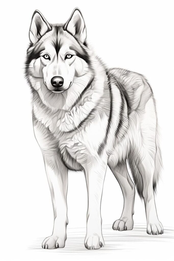 husky sketch