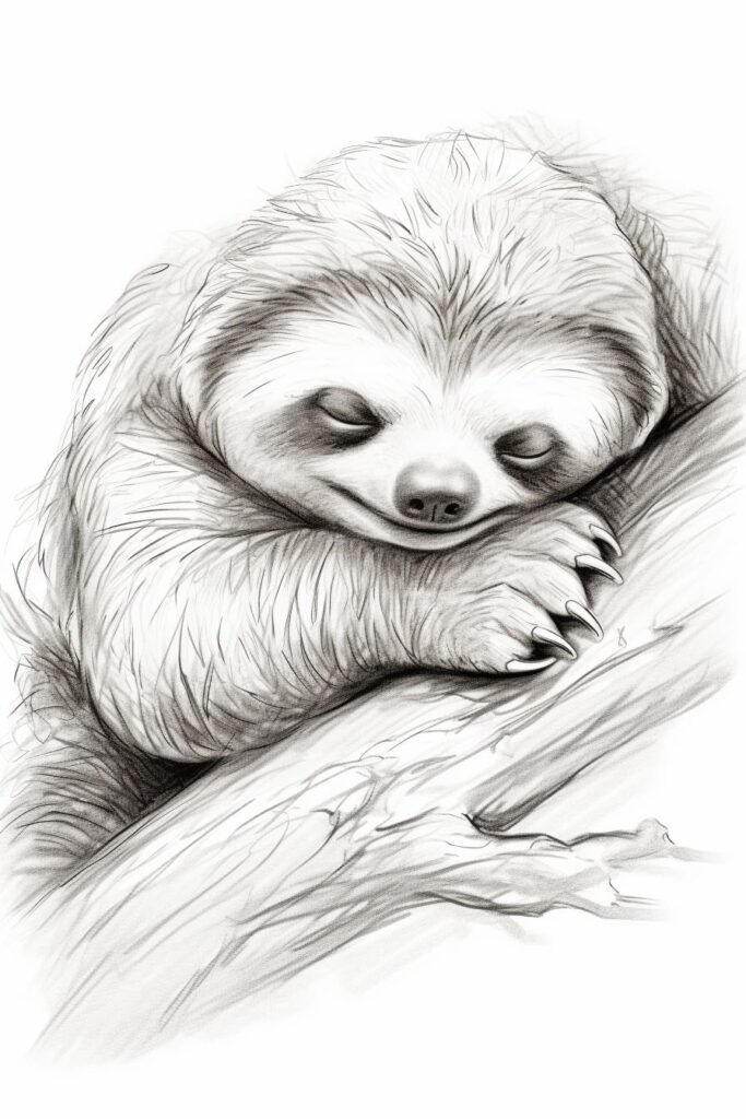 sloth asleep in a tree