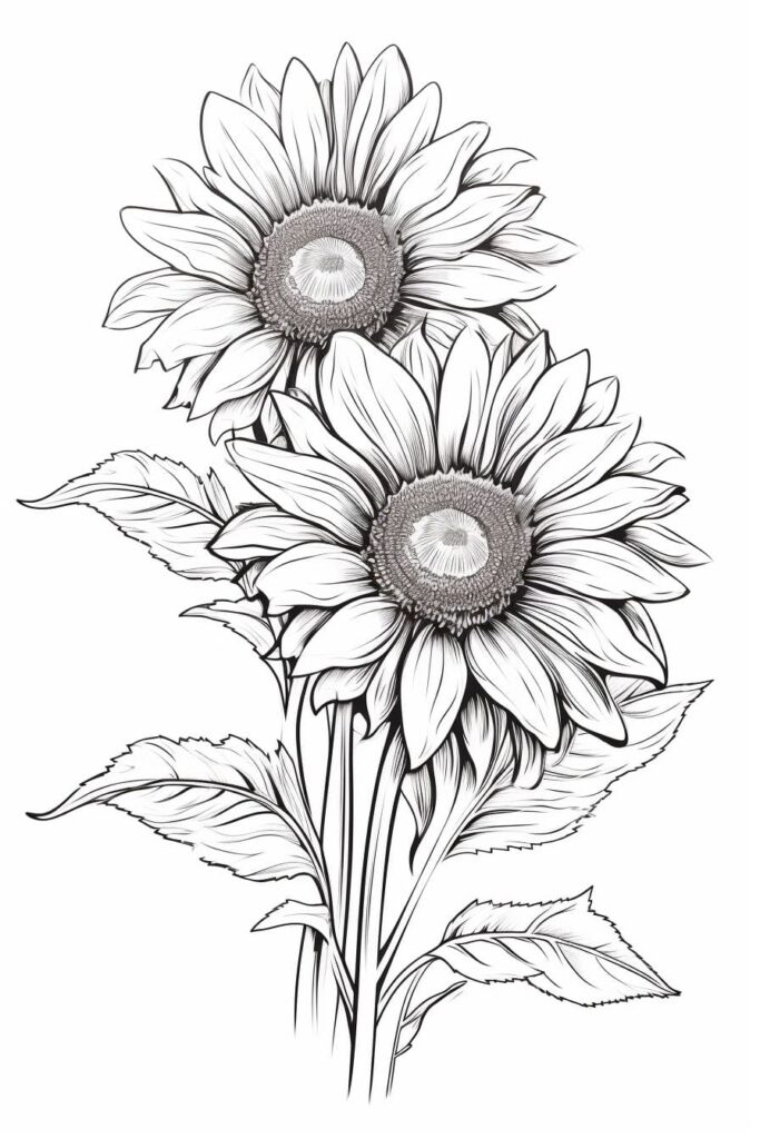 two sunflowers