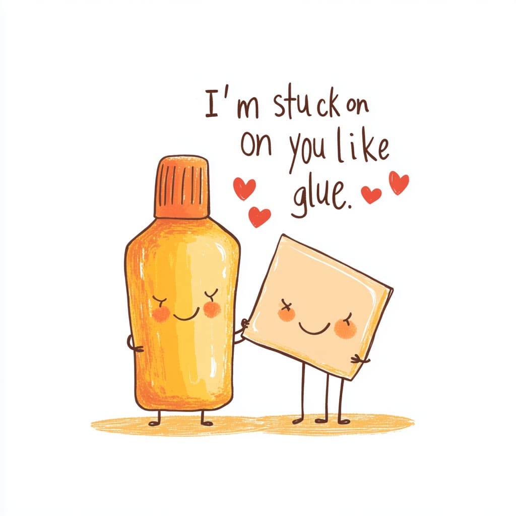 I'm stuck on you like glue.