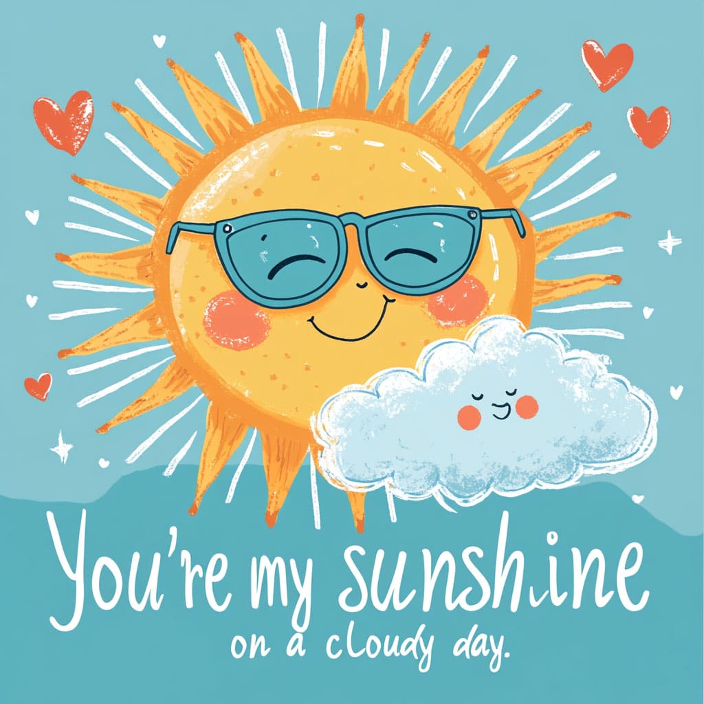 You're my sunshine on a cloudy day.