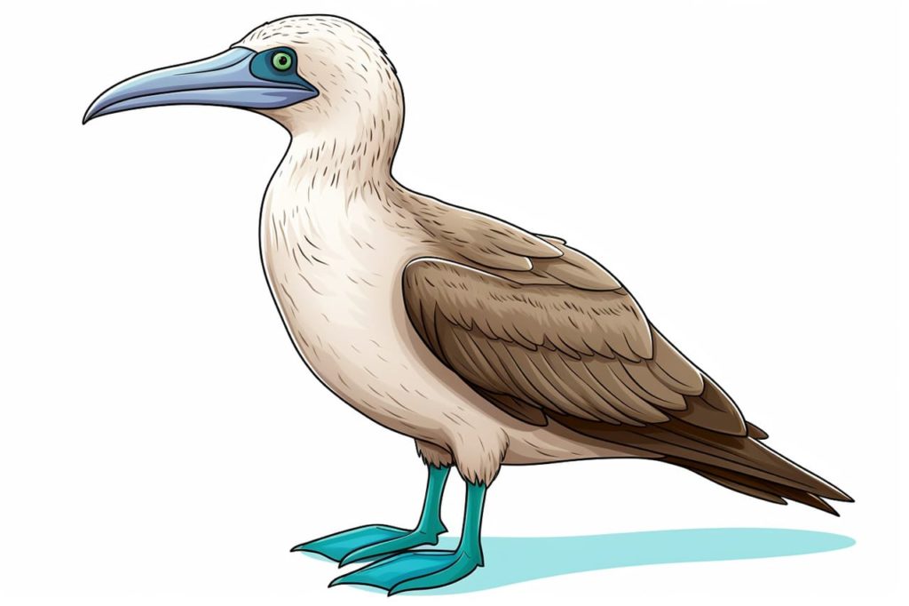 Drawing of a Blue-footed booby