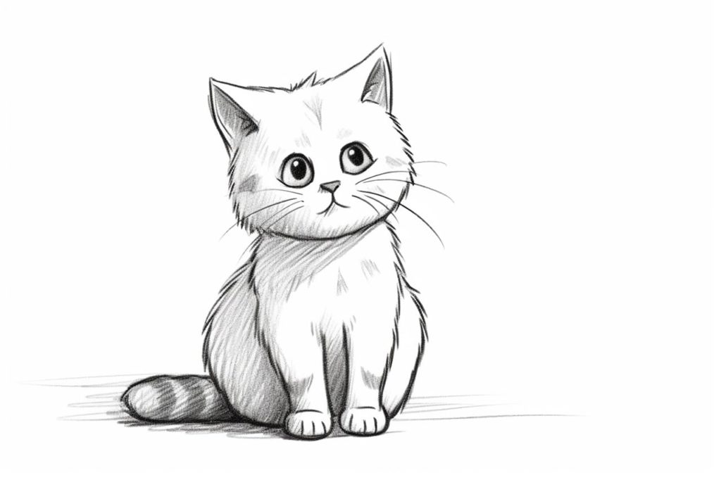 drawing of a cartoon cat