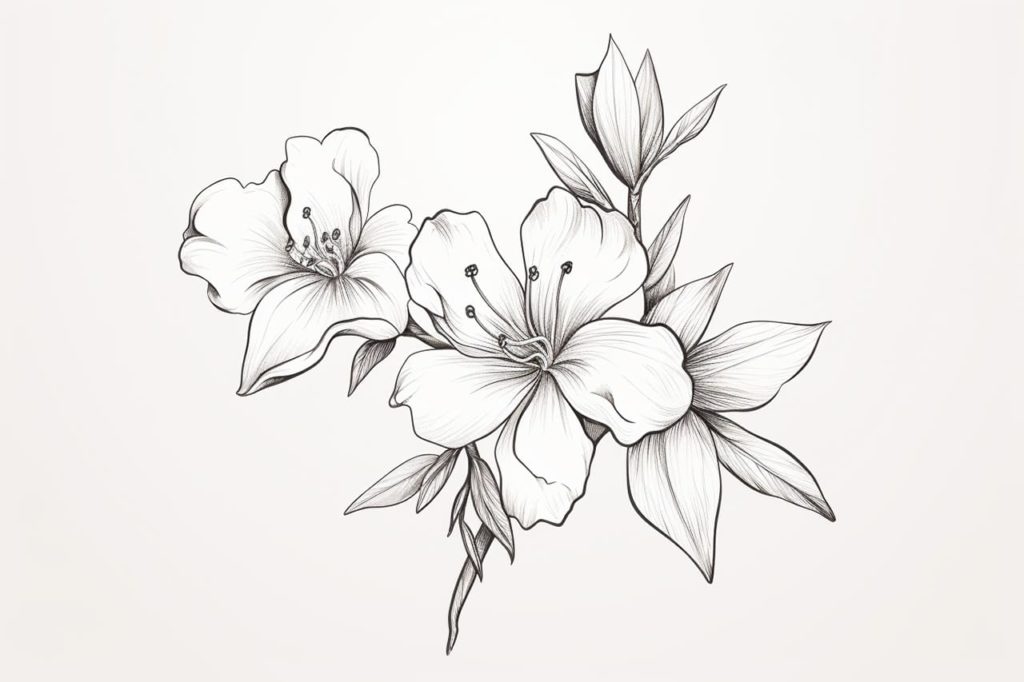 beautiful flower sketch