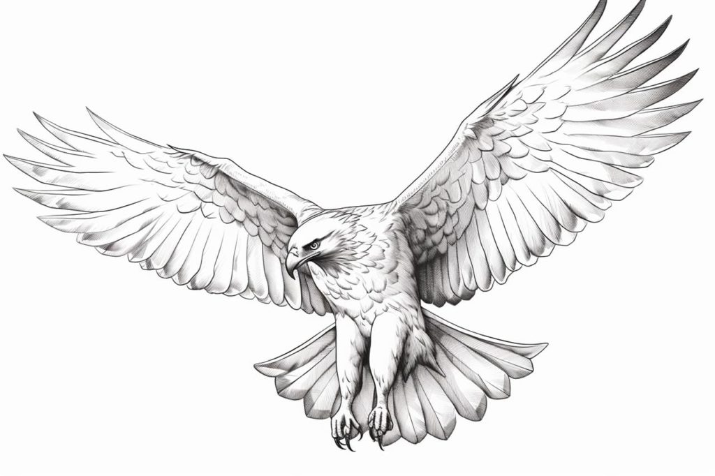 drawing of a hawk