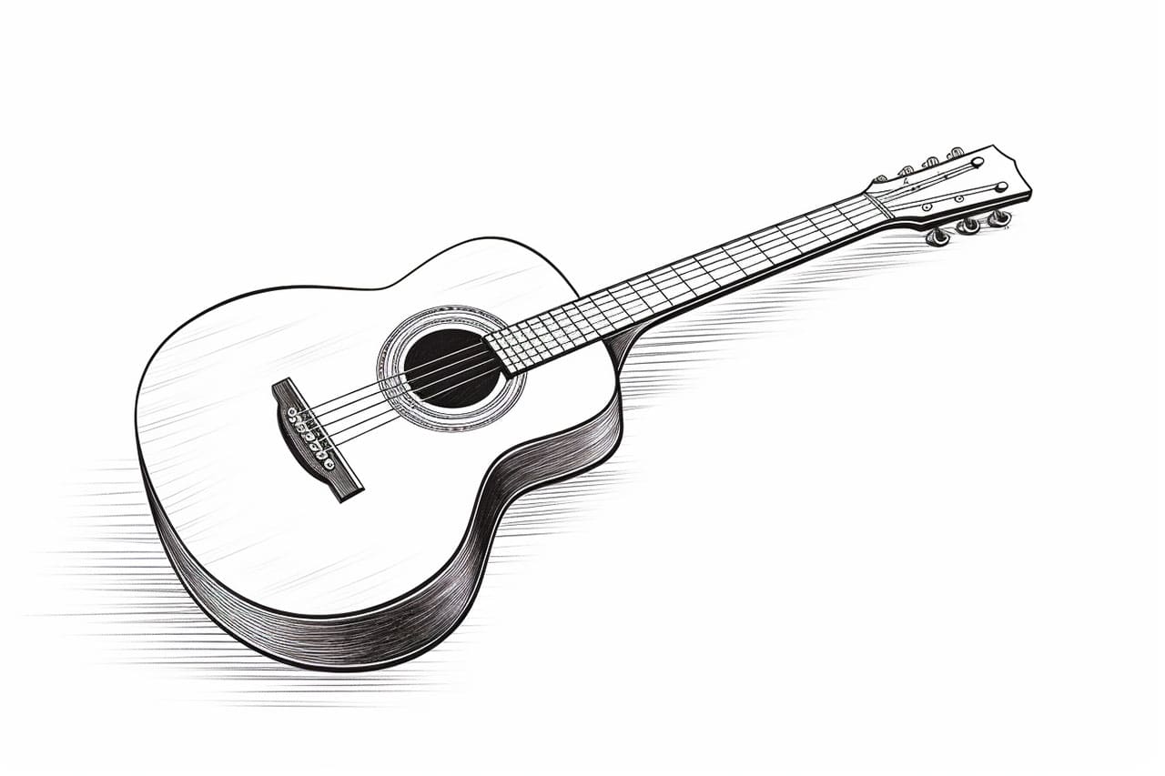 How to draw a guitar