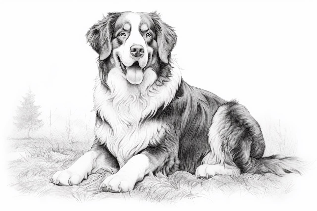 How to draw a Bernese Mountain Dog