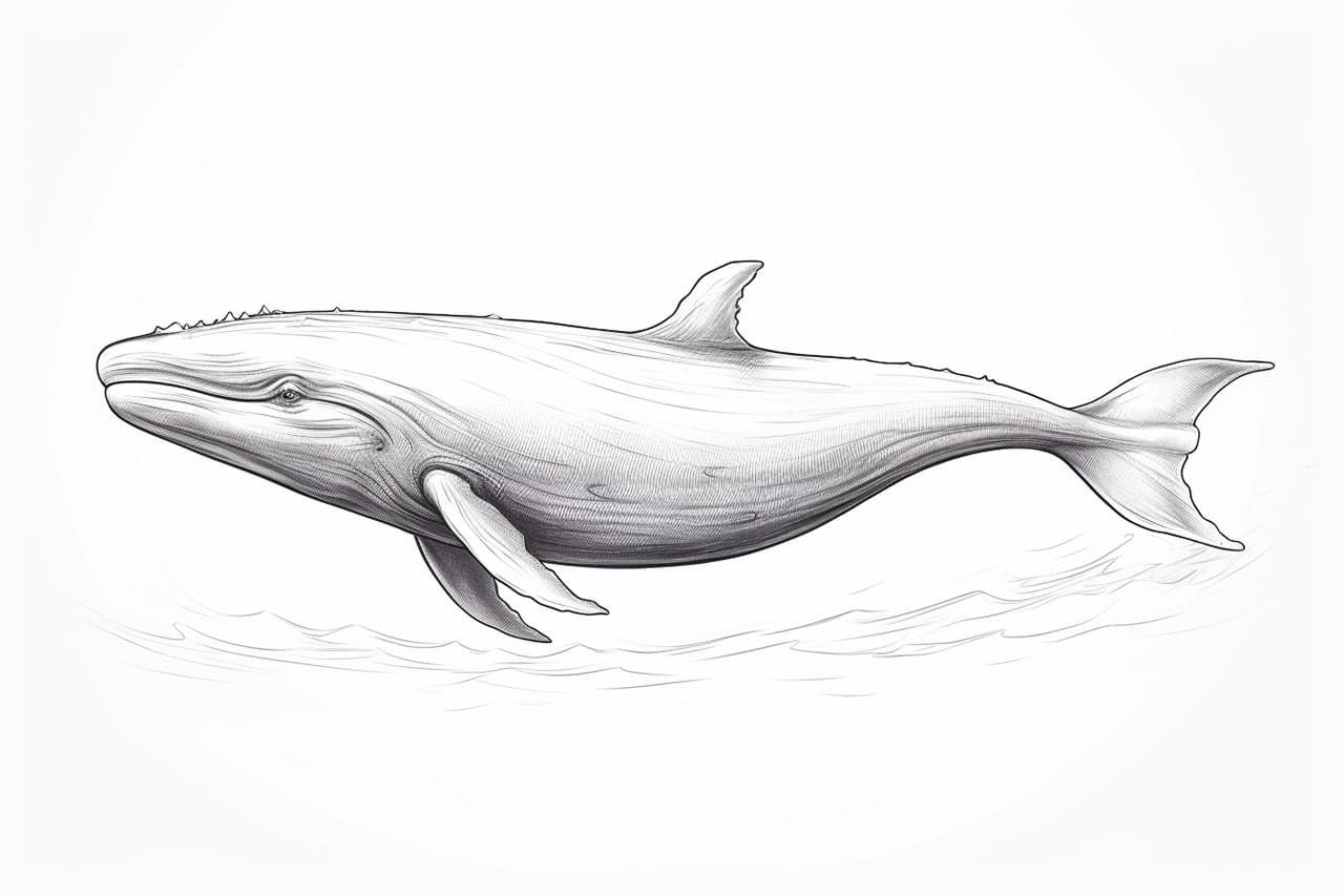 How to draw a blue whale