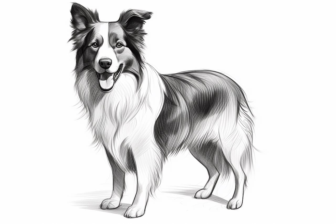 How to draw a Border Collie