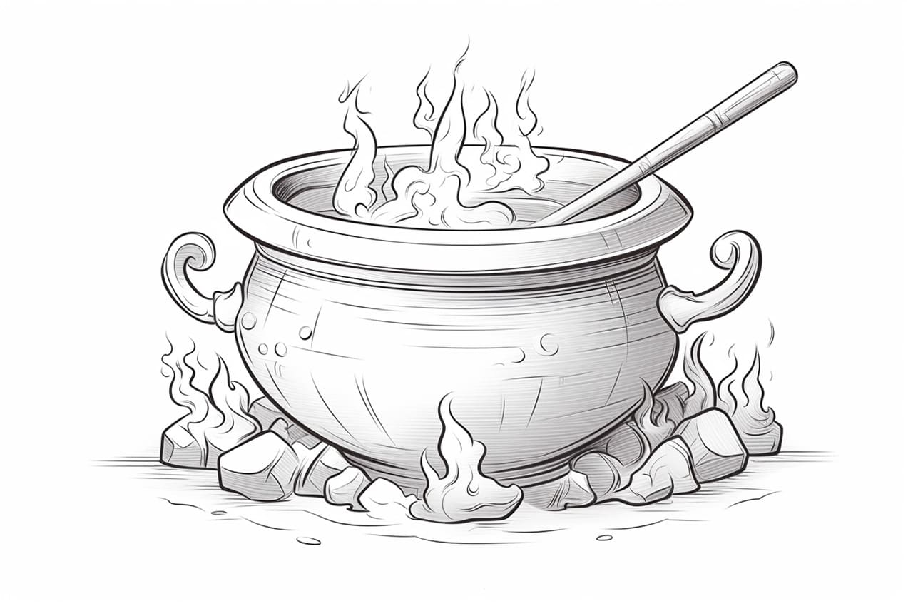 How to draw a cauldron
