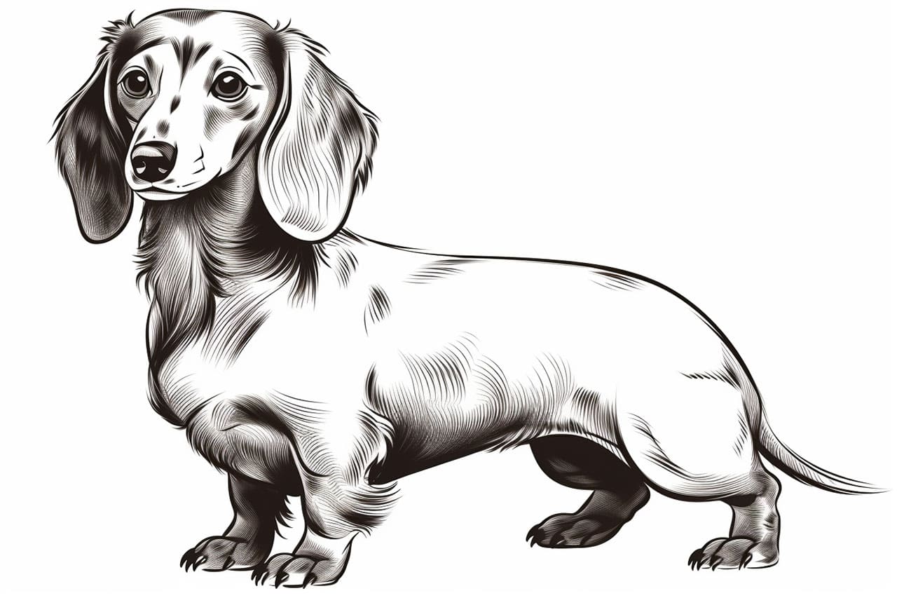 How to draw a Dachshund