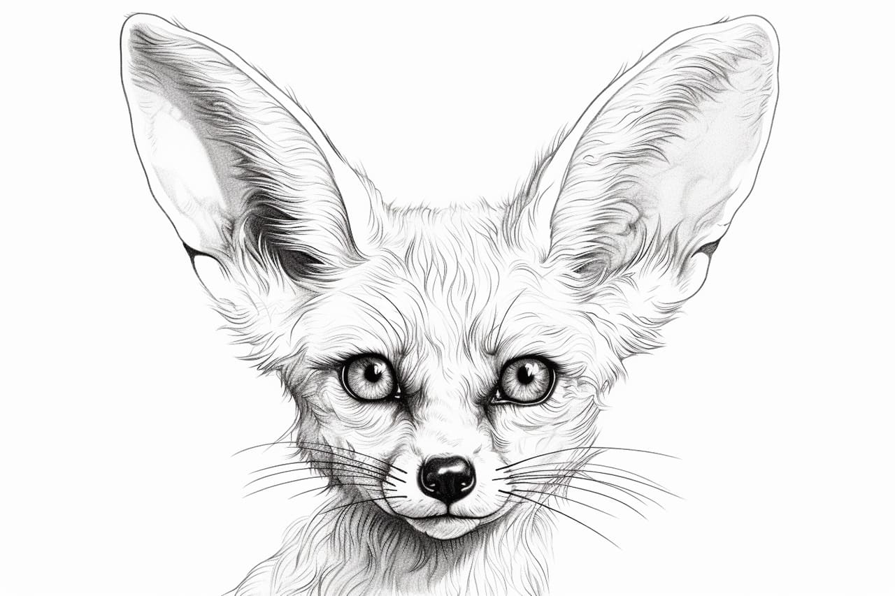 How to draw a Fennec Fox