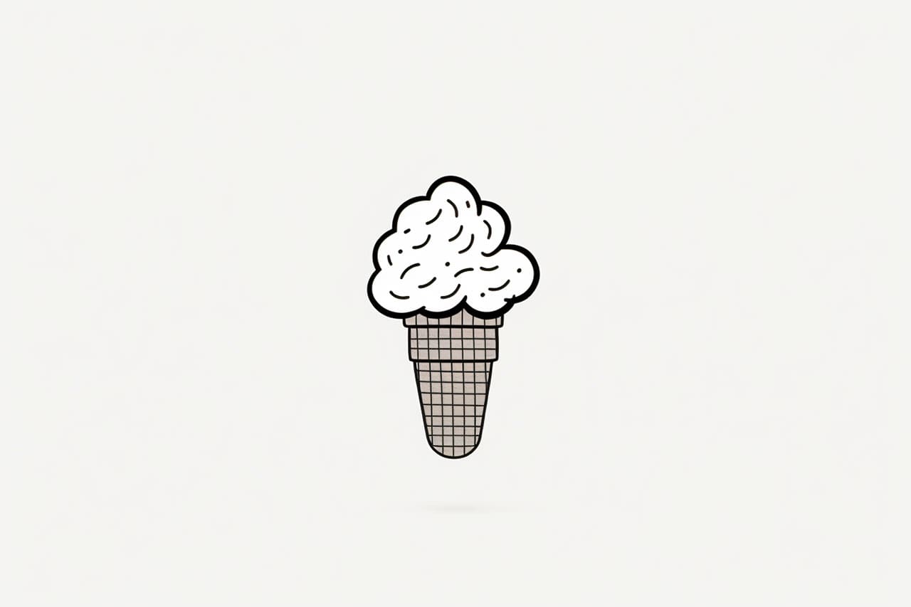 How to draw ice cream in a cone