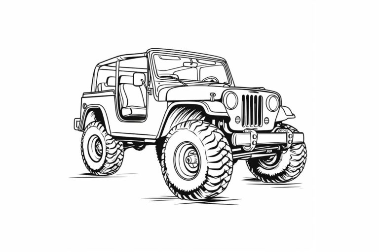 How to draw a Jeep