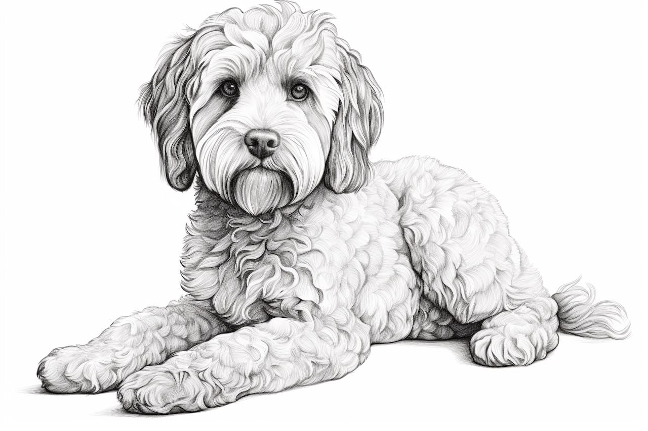 How to draw a Lagotto Romagnolo
