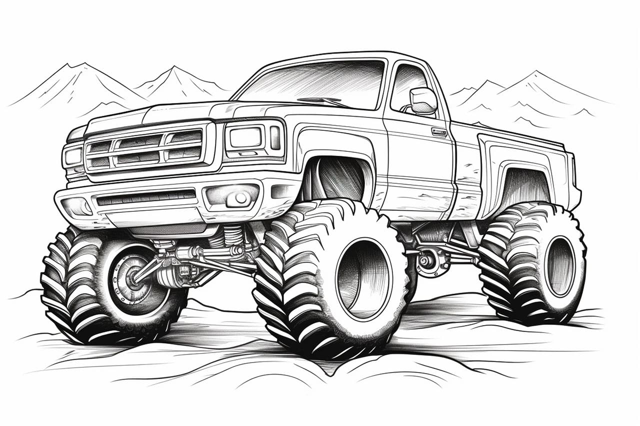 How to draw a Monster Truck