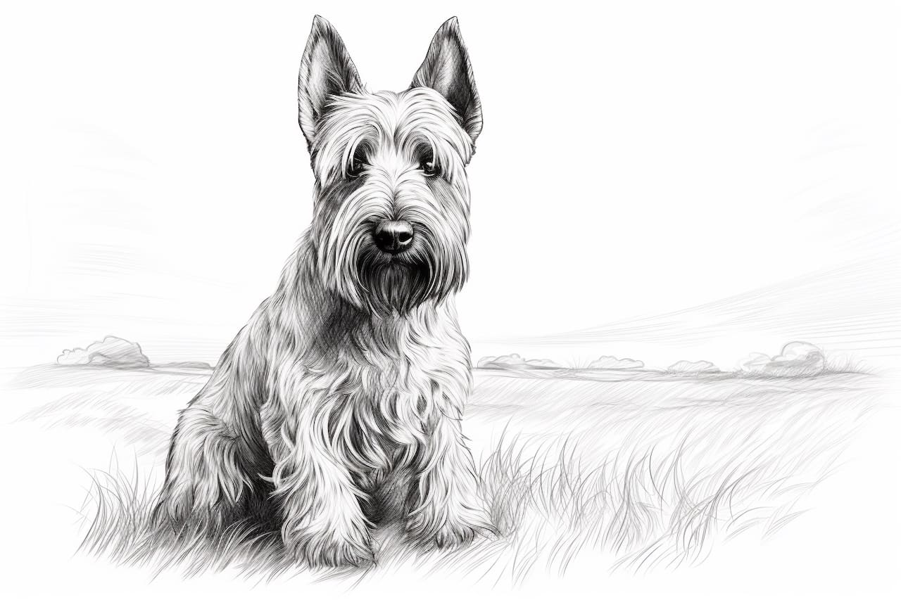 How to draw a Scottish Terrier