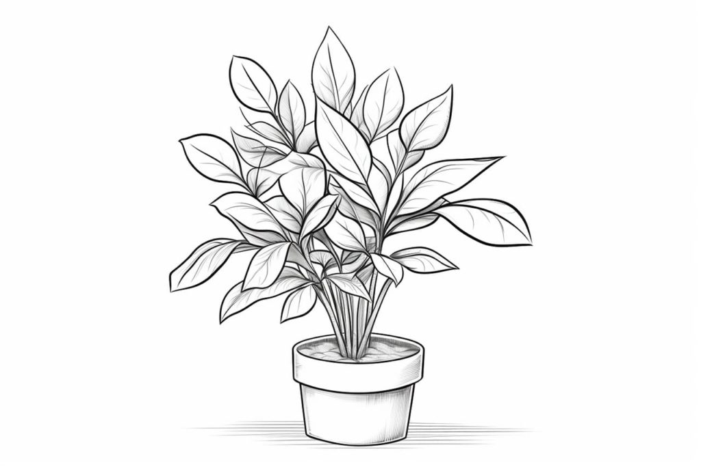drawing of a houseplant