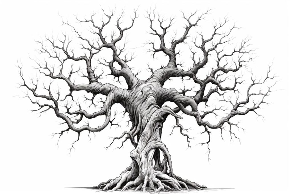 spooky tree drawing