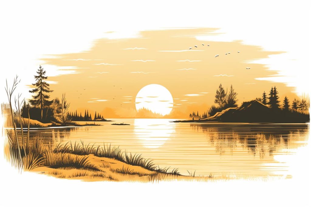 drawing of a sunset