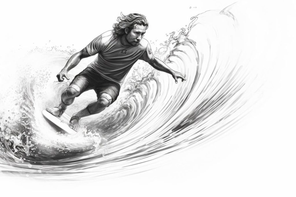 surfer drawing