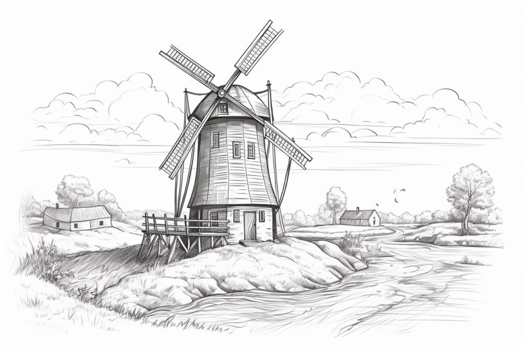 wind mill drawing