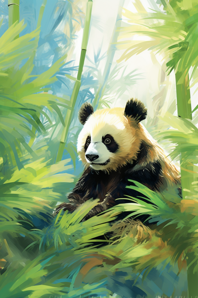 color sketch of a panda bear