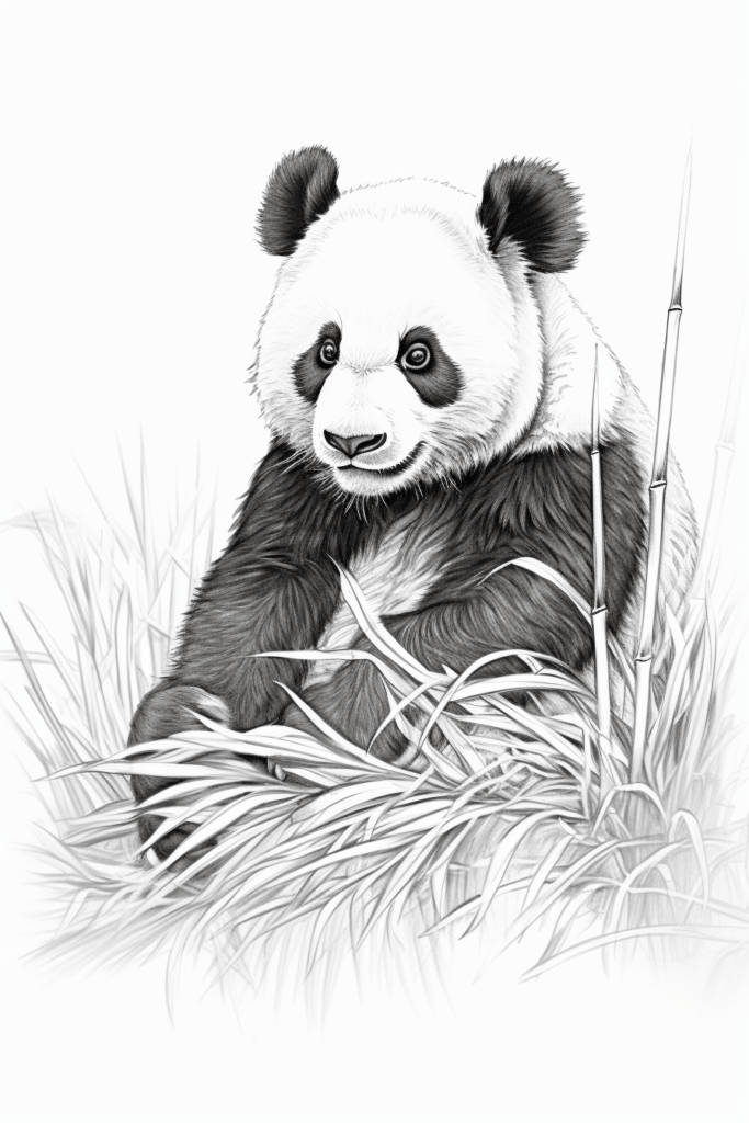 panda sitting in the grass