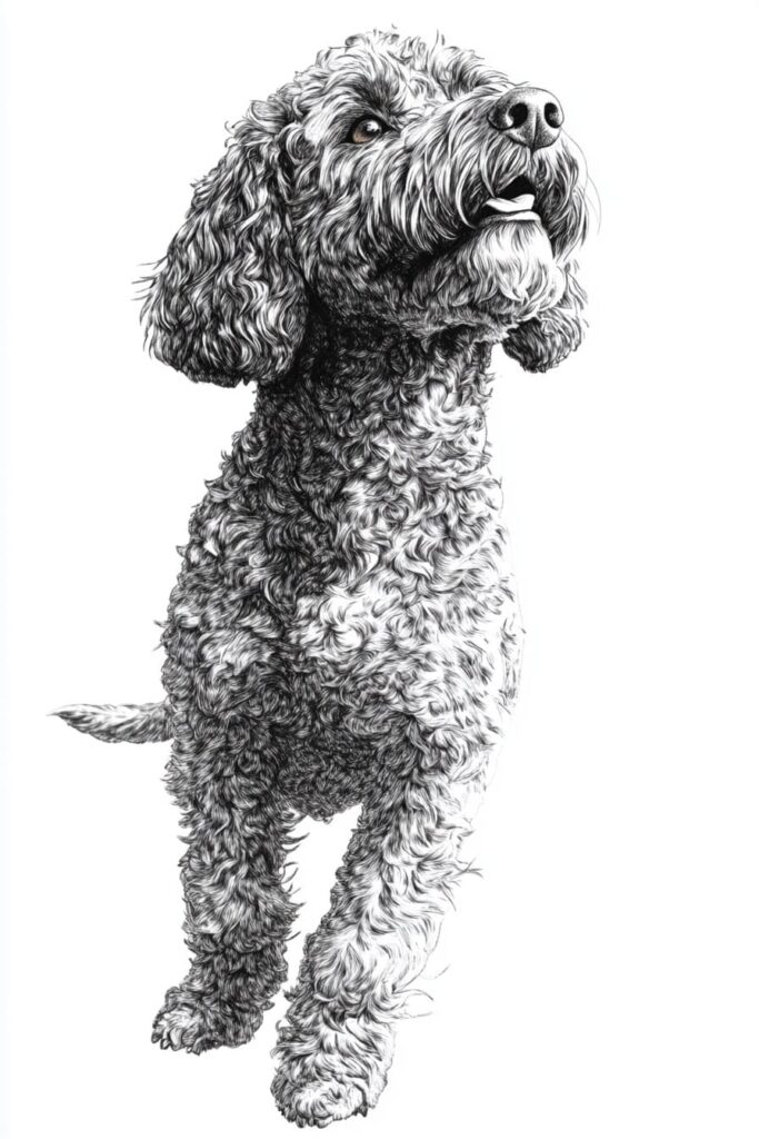 Portuguese water dog sketch