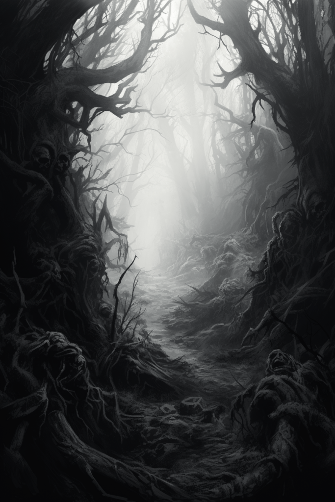 deep in the spooky woods