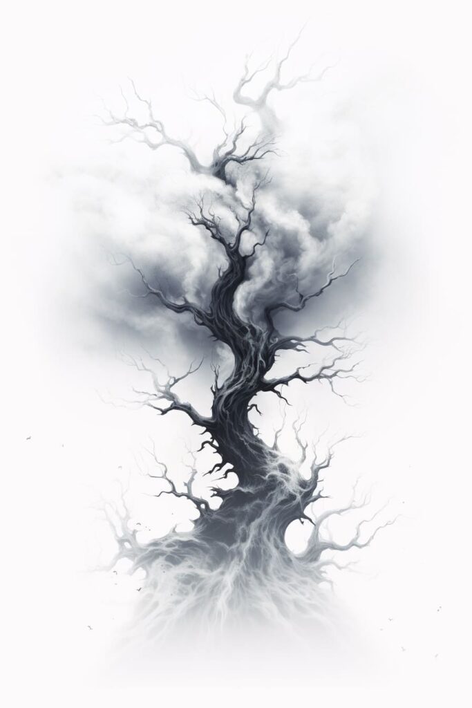 spooky tree drawing