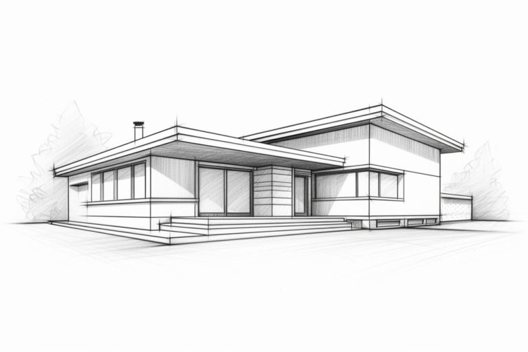 how to draw a 3D house