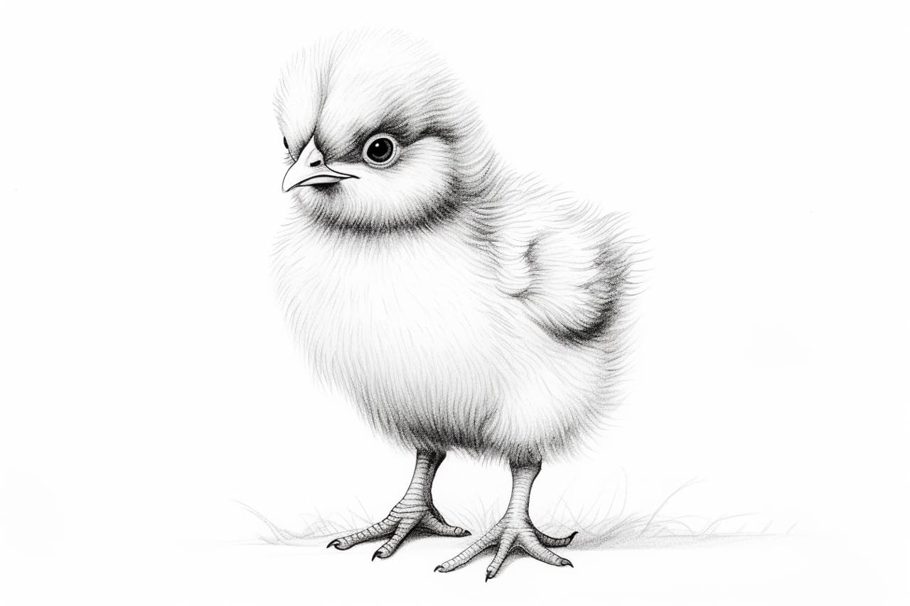how to draw a baby chick