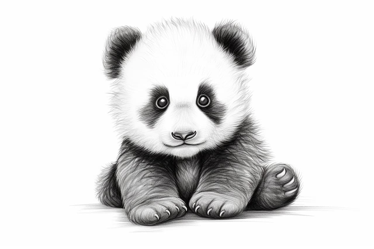 How to draw a baby panda