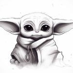 how to draw a baby yoda