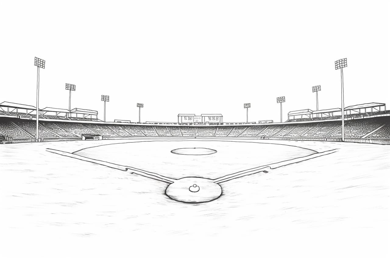 How to Draw a Baseball Field Yonderoo