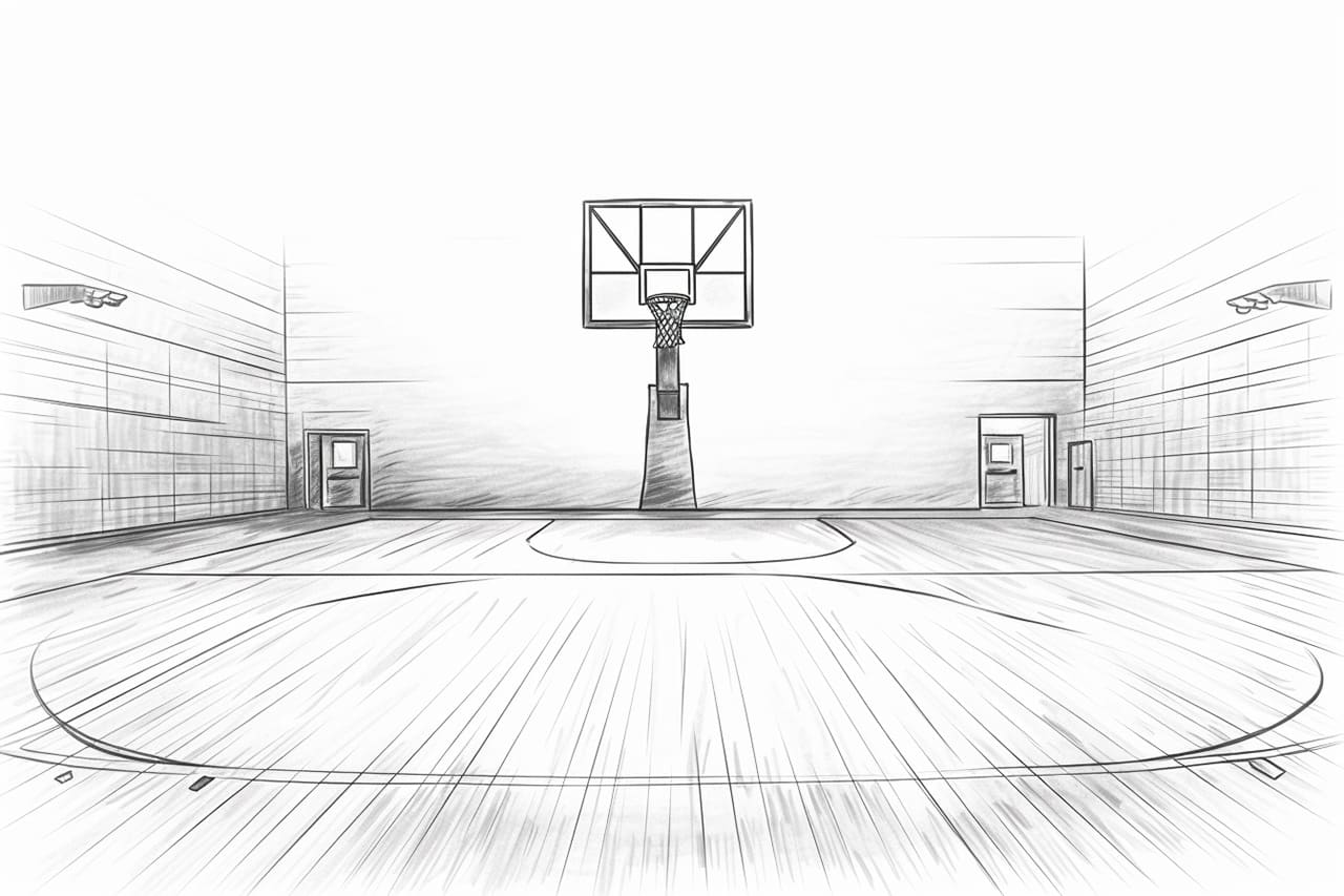 How to Draw a Basketball Court Yonderoo
