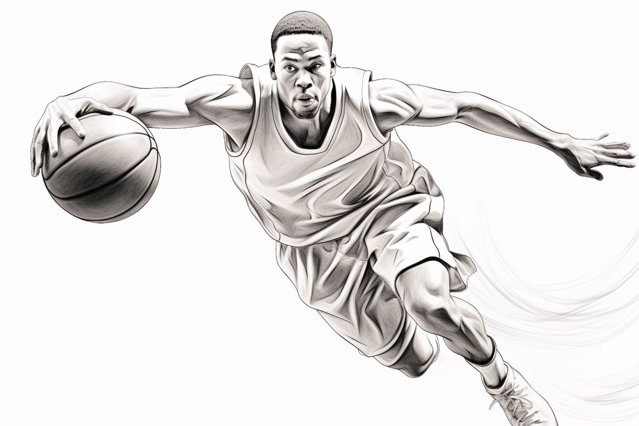 how to draw a basketball player