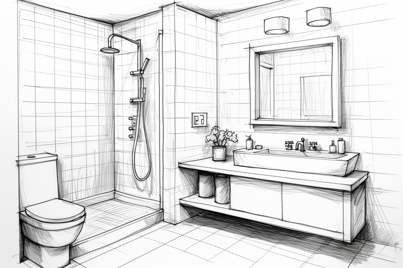 How to Draw a Bathroom Yonderoo