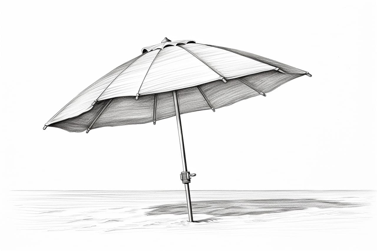 how to draw a beach umbrella