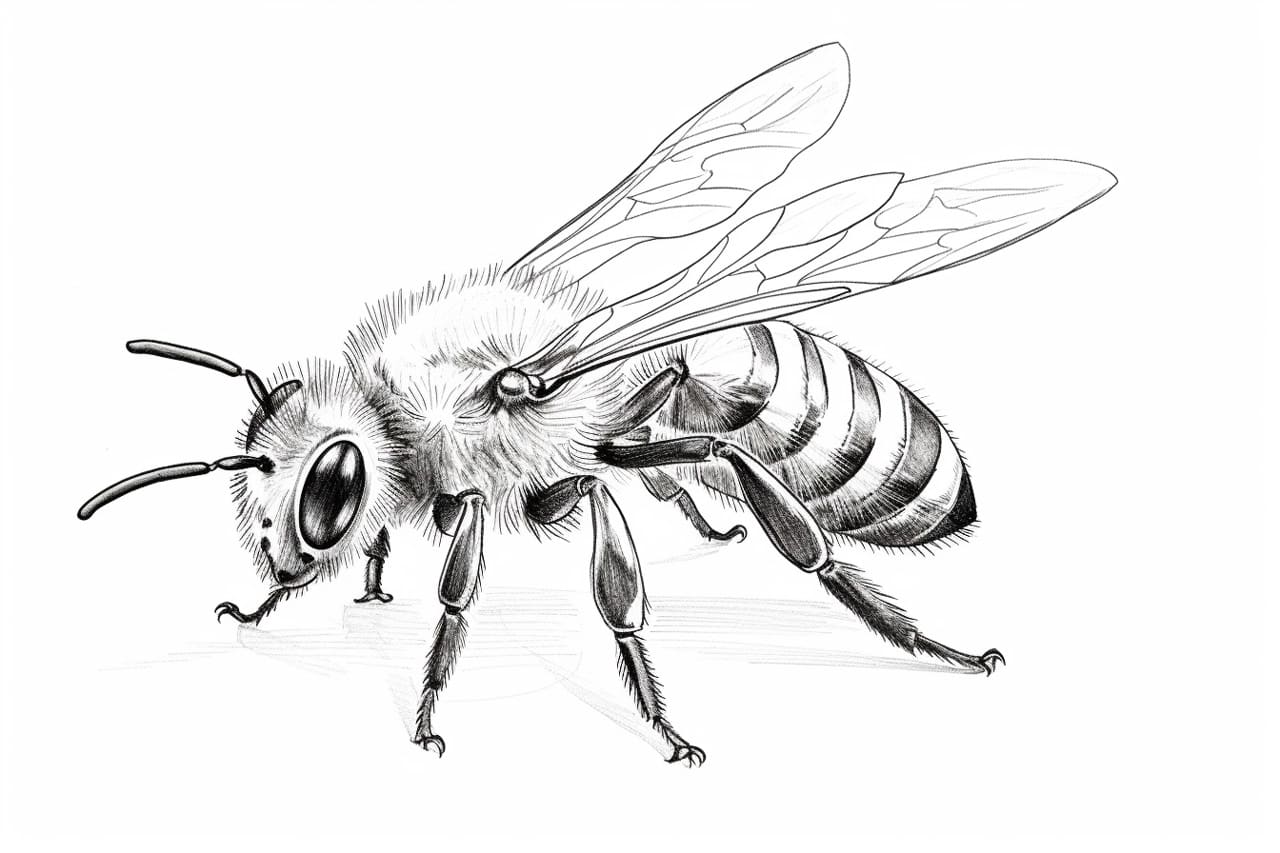 how to draw a bee