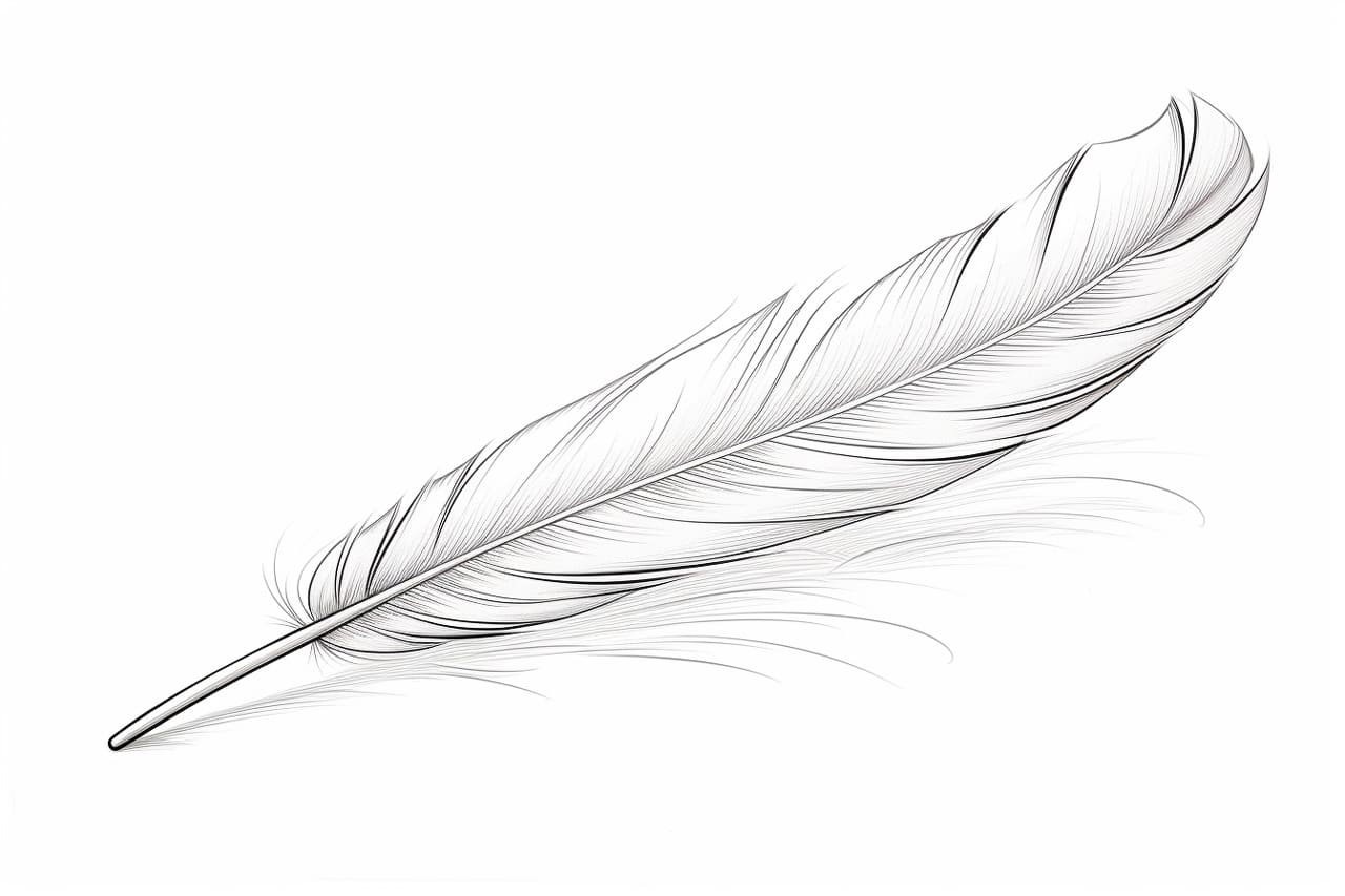 how to draw a bird feather