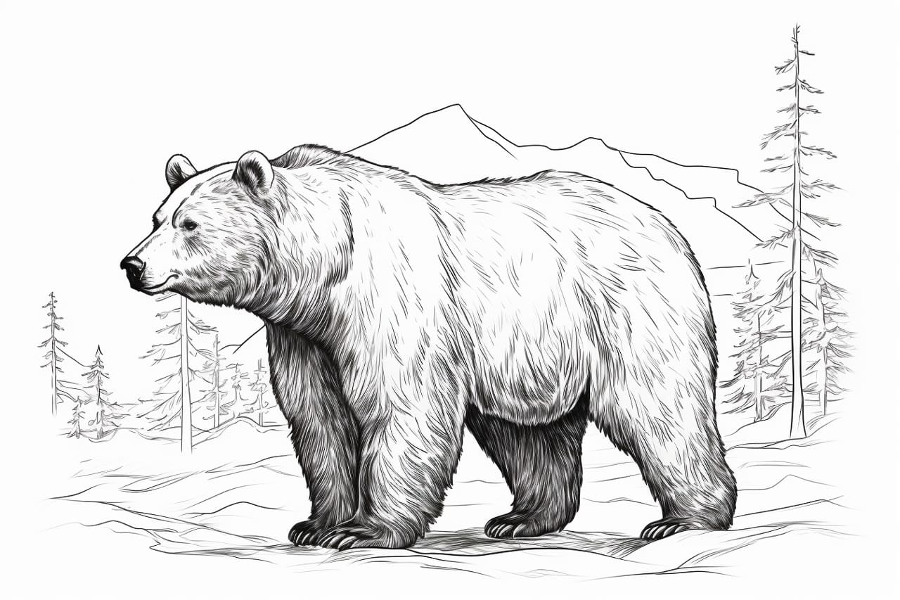 How to draw a black bear