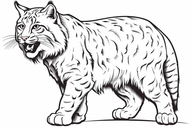 how to draw a bobcat