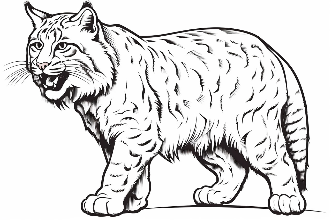 how to draw a bobcat