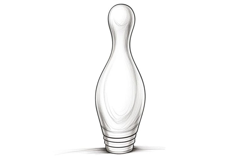 how to draw a bowling pin