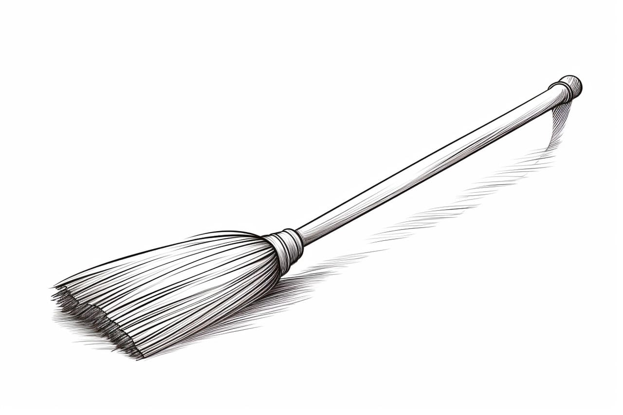 how to draw a broom