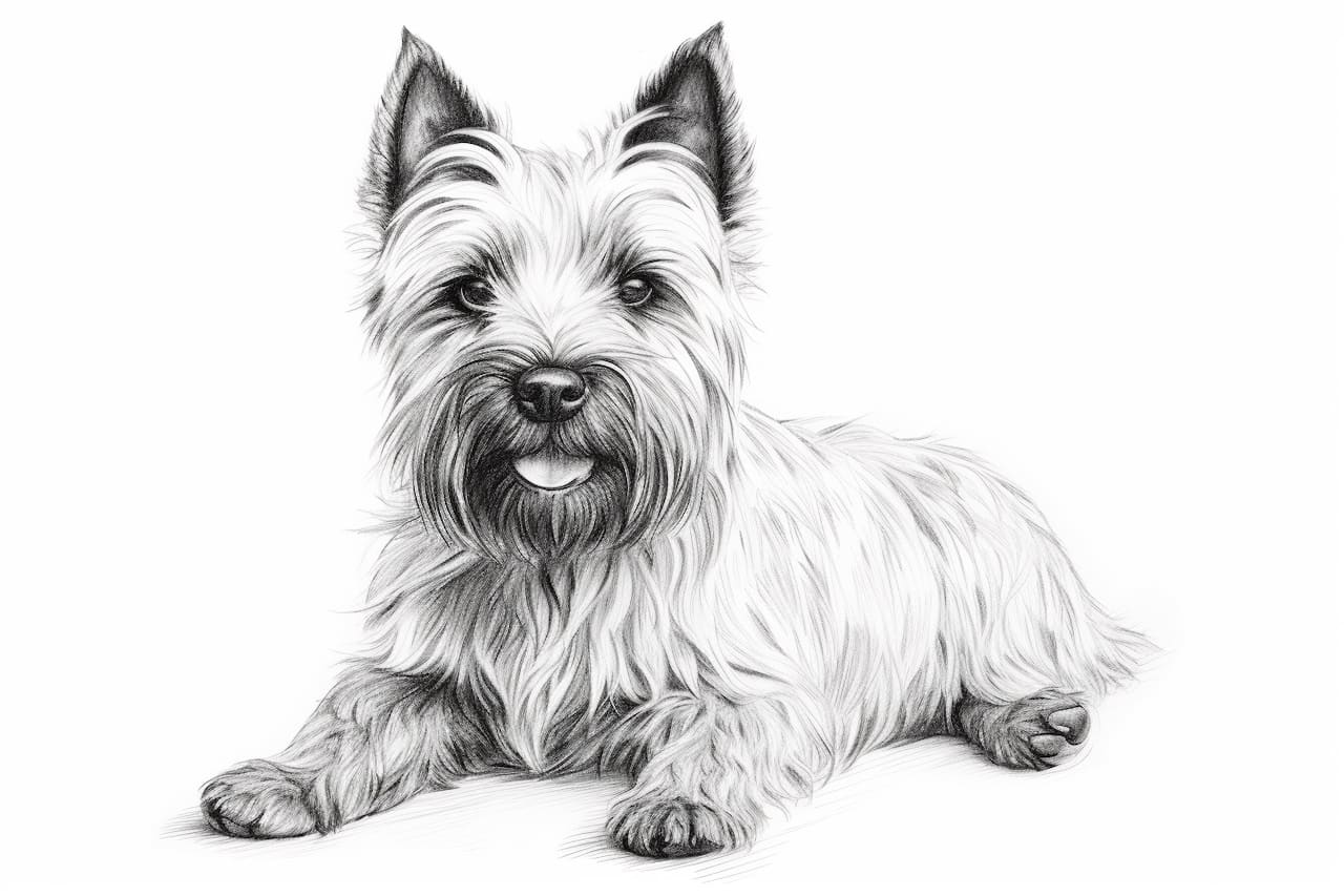 How to draw a Cairn Terrier