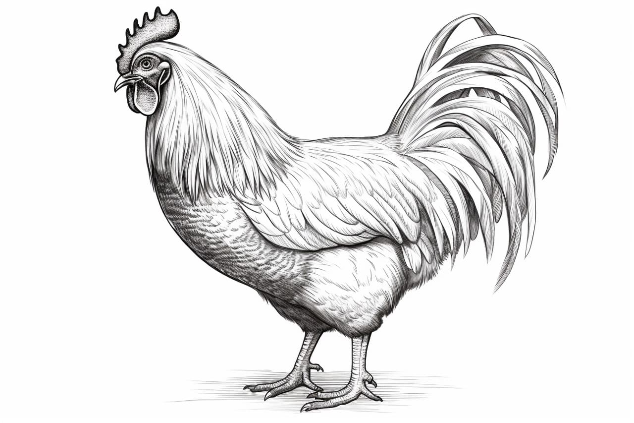how to draw a chook