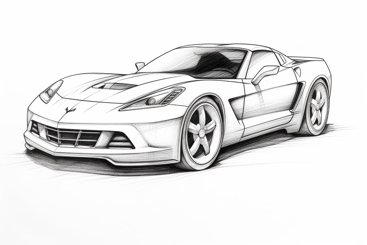 how to draw a Corvette